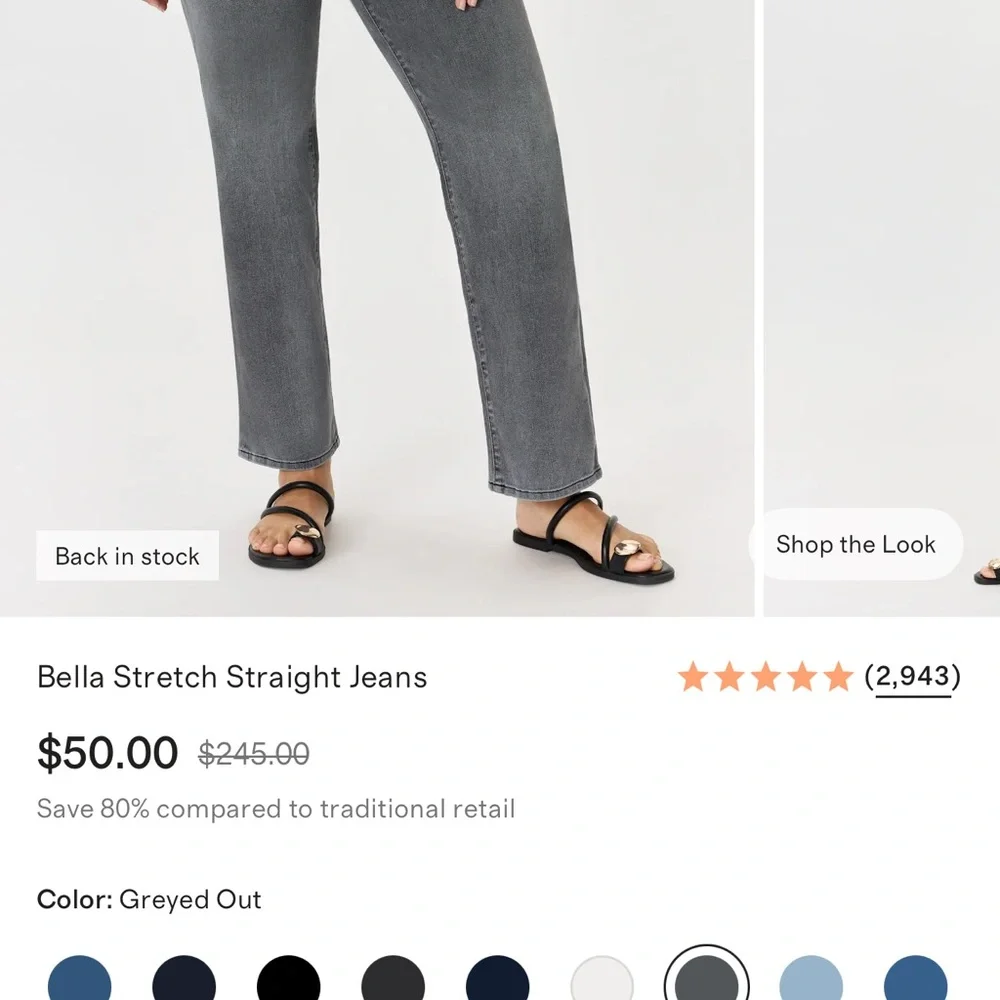 Quince Bella stretch straight size 31 with 26 inseam in grey out wash - Picture 4 of 4